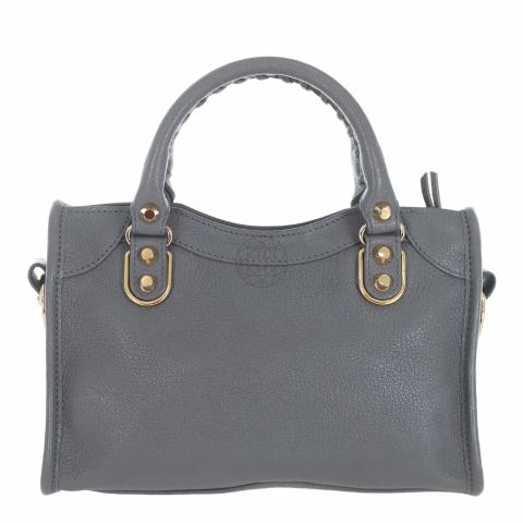 BALENCIAGA Mini Shopping Bag グレー Balenciaga Mini Shopping Bag in Grey Leather and SHW – LuxeLover